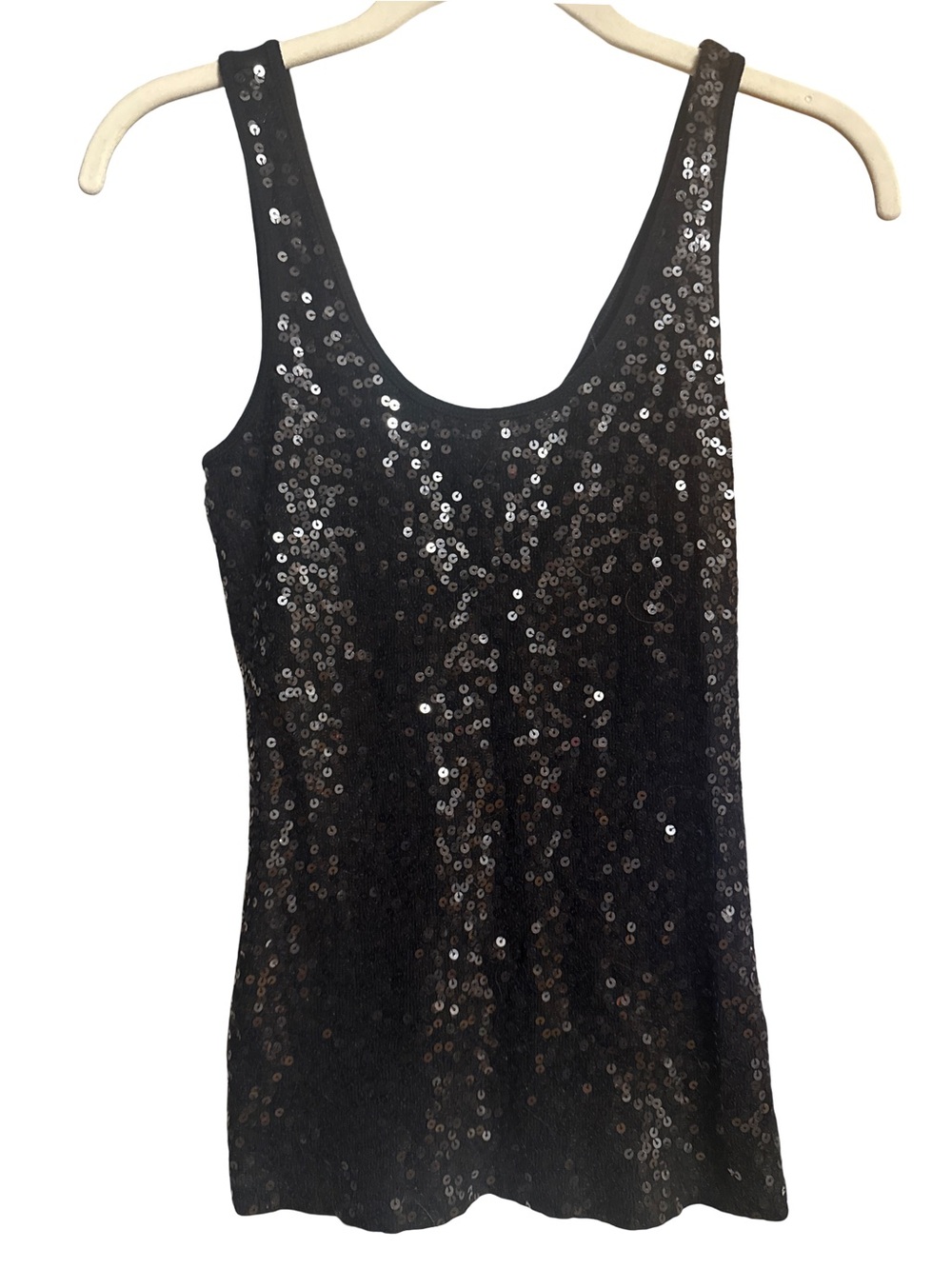 Express Black Sequin Tank Top Size S